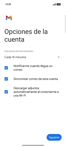 Si aparece en la pantalla esta imagen, tu cuenta de correo electrónico ha sido reconocida y configurada automáticamente. Sigue las indicaciones de la pantalla para introducir más información y terminar la configuración. Si aparece en la pantalla esta imagen, tu cuenta de correo electrónico ha sido reconocida y configurada automáticamente. Sigue las indicaciones de la pantalla para introducir más información y terminar la configuración.