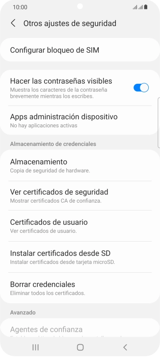 Pulsa Configurar bloqueo de SIM. Pulsa Configurar bloqueo de SIM.