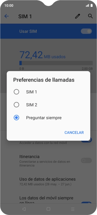 Pulsa el ajuste deseado. Pulsa el ajuste deseado.