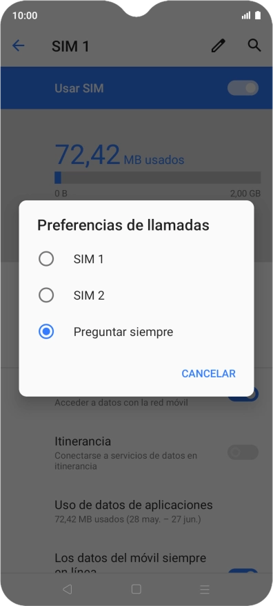 Pulsa el ajuste deseado. Pulsa el ajuste deseado.