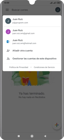 Pulsa la cuenta de correo electrónico deseada. Pulsa la cuenta de correo electrónico deseada.