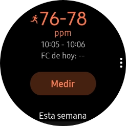 Pulsa Medir y espera mientra el smartwatch está midiendo el pulso. Pulsa Medir y espera mientra el smartwatch está midiendo el pulso.