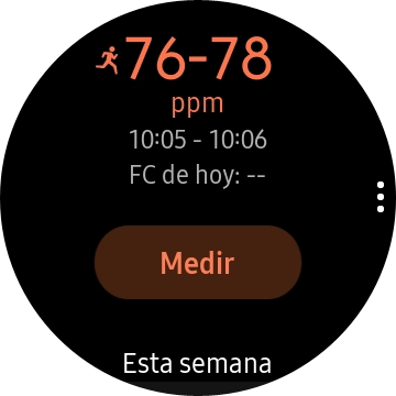 Pulsa Medir y espera mientra el smartwatch está midiendo el pulso. Pulsa Medir y espera mientra el smartwatch está midiendo el pulso.