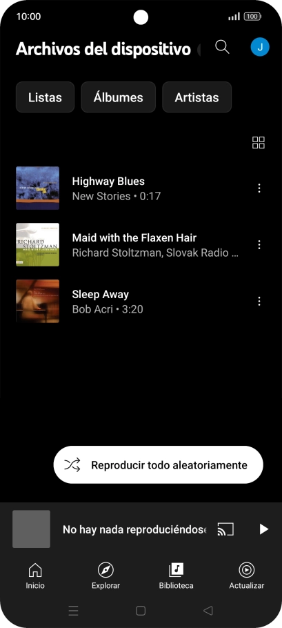 Pulsa el archivo de música deseado. Pulsa el archivo de música deseado.