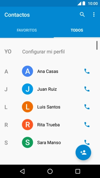 Pulsa el icono de nuevo contacto.