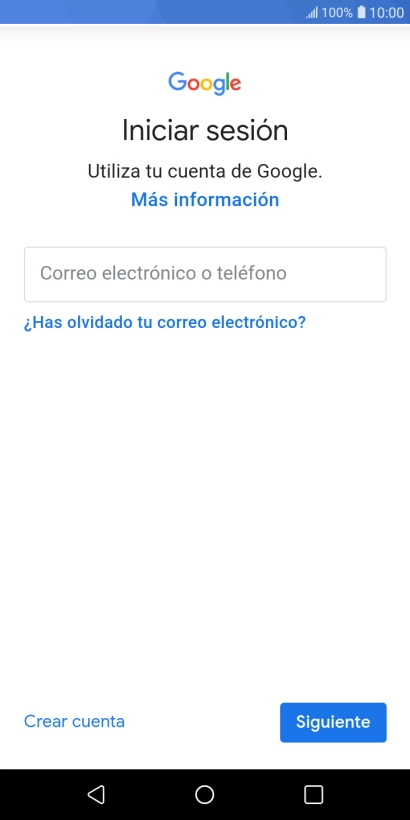 Si no tienes una cuenta de Google, pulsa Crear cuenta y sigue las indicaciones de la pantalla para ver cómo crear una cuenta nueva. Si no tienes una cuenta de Google, pulsa Crear cuenta y sigue las indicaciones de la pantalla para ver cómo crear una cuenta nueva.