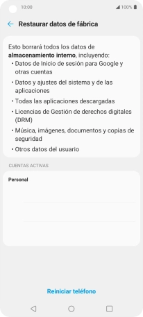 Pulsa Reiniciar teléfono. Pulsa Reiniciar teléfono.