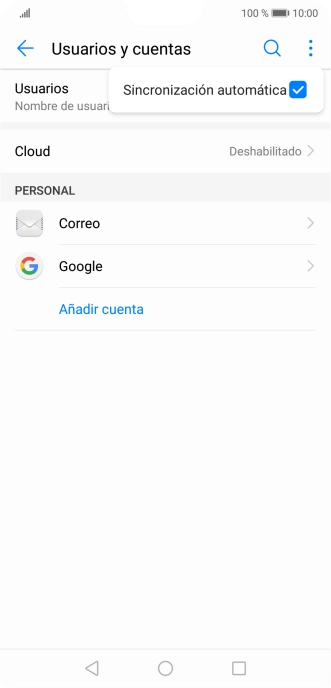 Pulsa Sincronización automática para activar o desactivar la función. Pulsa Sincronización automática para activar o desactivar la función.