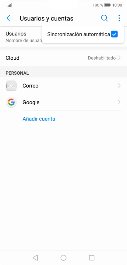 Pulsa Sincronización automática para activar o desactivar la función. Pulsa Sincronización automática para activar o desactivar la función.