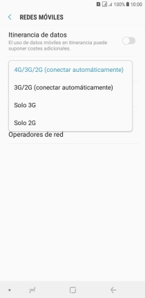 Pulsa el tipo de red deseado.