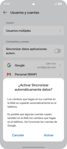 Si activas la función, pulsa Activar. Si activas la función, pulsa Activar.