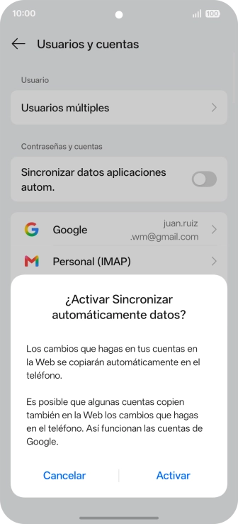 Si activas la función, pulsa Activar. Si activas la función, pulsa Activar.