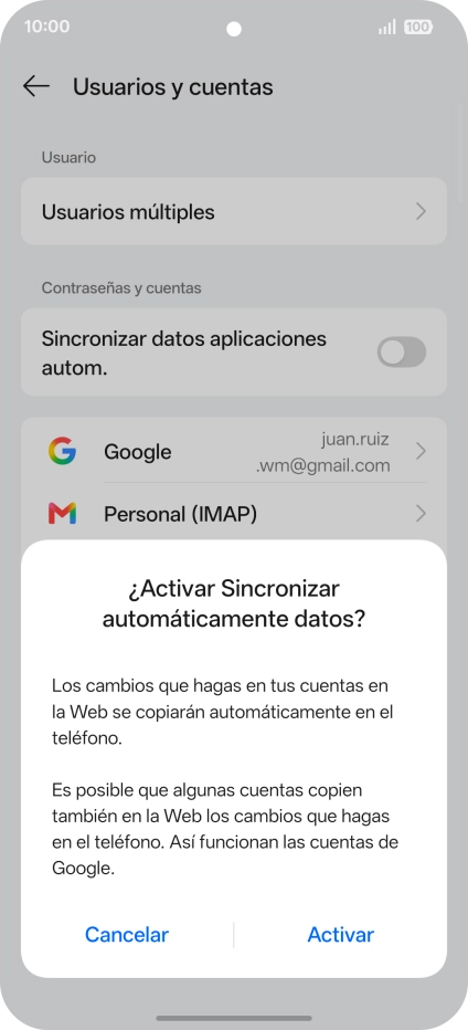 Si activas la función, pulsa Activar. Si activas la función, pulsa Activar.