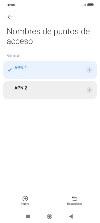 Pulsa la conexión de datos deseada para activarla. Pulsa la conexión de datos deseada para activarla.