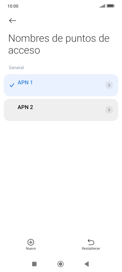 Pulsa la conexión de datos deseada para activarla. Pulsa la conexión de datos deseada para activarla.