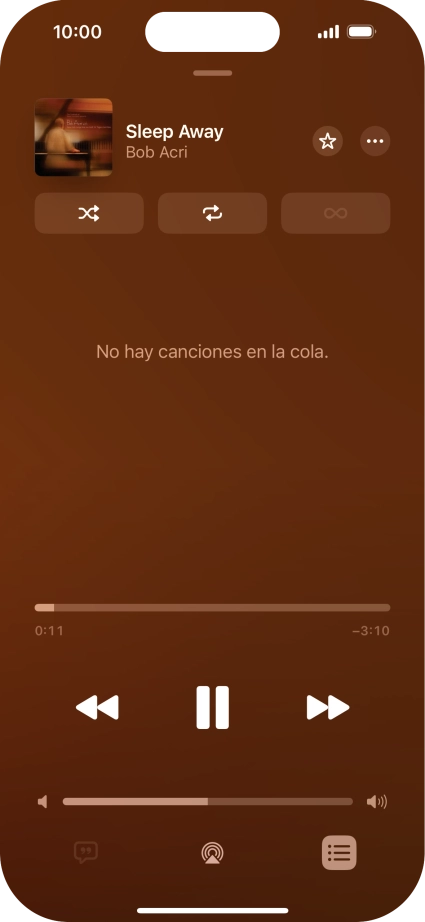 Pulsa el icono de reproducción aleatoria para activar o desactivar la función. Pulsa el icono de reproducción aleatoria para activar o desactivar la función.
