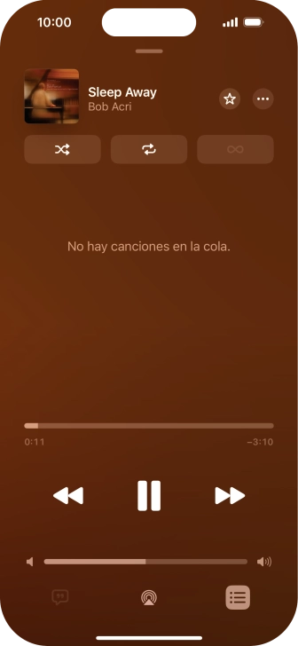 Pulsa el icono de reproducción aleatoria para activar o desactivar la función. Pulsa el icono de reproducción aleatoria para activar o desactivar la función.