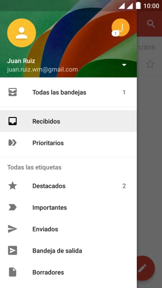 Pulsa la lista desplegable del correo electrónico. Pulsa la lista desplegable del correo electrónico.