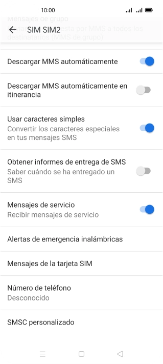 Pulsa SMSC personalizado.