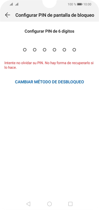 Pulsa CAMBIAR MÉTODO DE DESBLOQUEO.