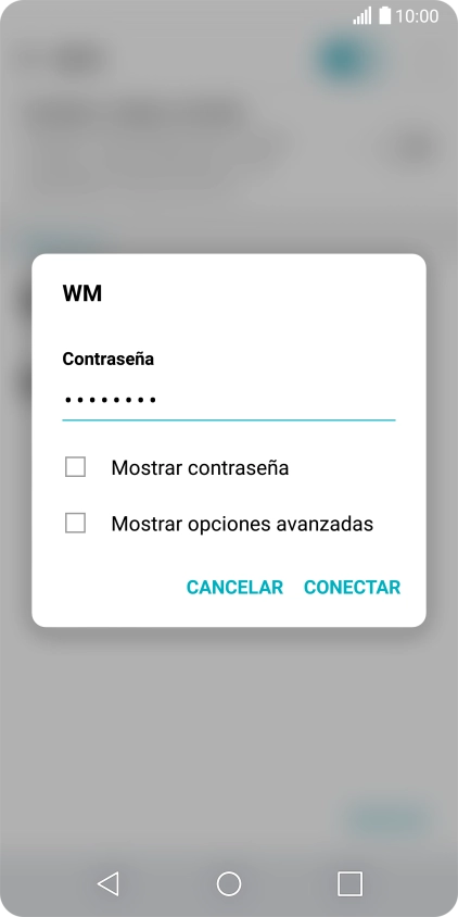 Introduce la contraseña de la red wifi y pulsa CONECTAR.