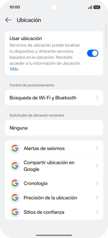 Pulsa Precisión de la ubicación. Pulsa Precisión de la ubicación.