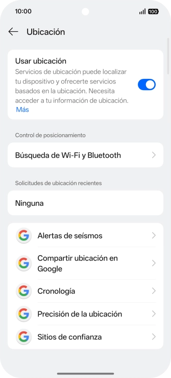 Pulsa Precisión de la ubicación. Pulsa Precisión de la ubicación.