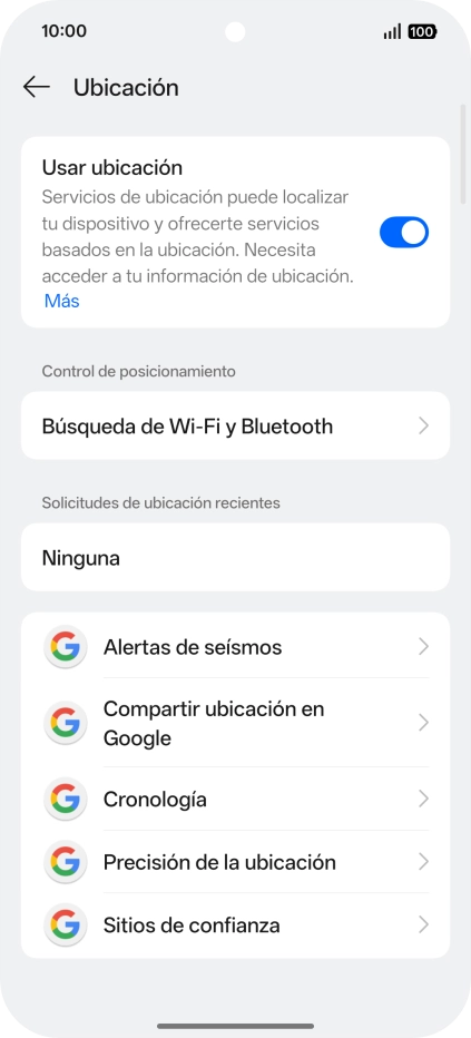 Pulsa Precisión de la ubicación. Pulsa Precisión de la ubicación.