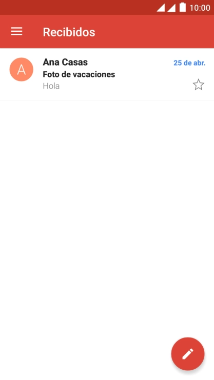 Pulsa el icono de nuevo correo electrónico. Pulsa el icono de nuevo correo electrónico.