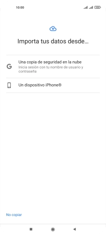 Pulsa la opción deseada y sigue las indicaciones de la pantalla para transferir contenido desde el otro teléfono y finalizar la activación de tu teléfono. Pulsa la opción deseada y sigue las indicaciones de la pantalla para transferir contenido desde el otro teléfono y finalizar la activación de tu teléfono.
