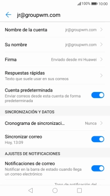Pulsa Nombre de la cuenta e introduce el nombre de la cuenta de correo electrónico.
