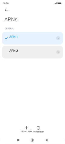 Pulsa la conexión de datos deseada para activarla. Pulsa la conexión de datos deseada para activarla.