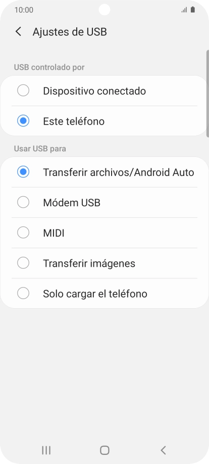 Pulsa Transferir archivos / Android Auto. Pulsa Transferir archivos / Android Auto.