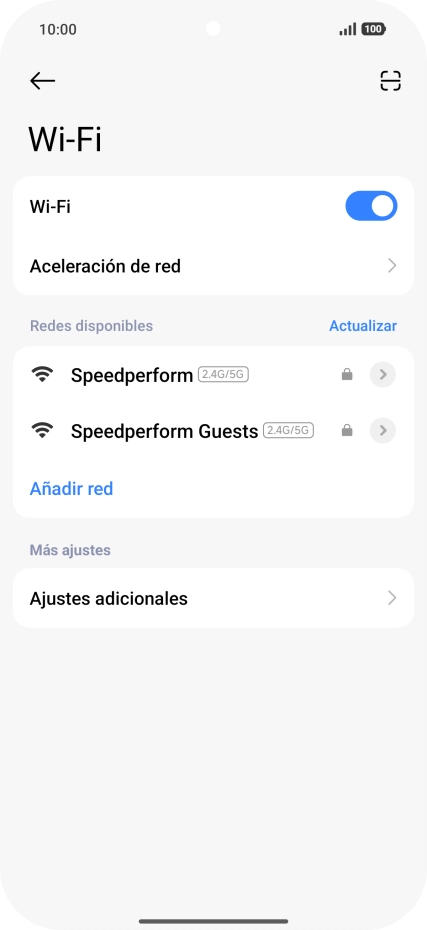 Pulsa la red deseada. Pulsa la red deseada.