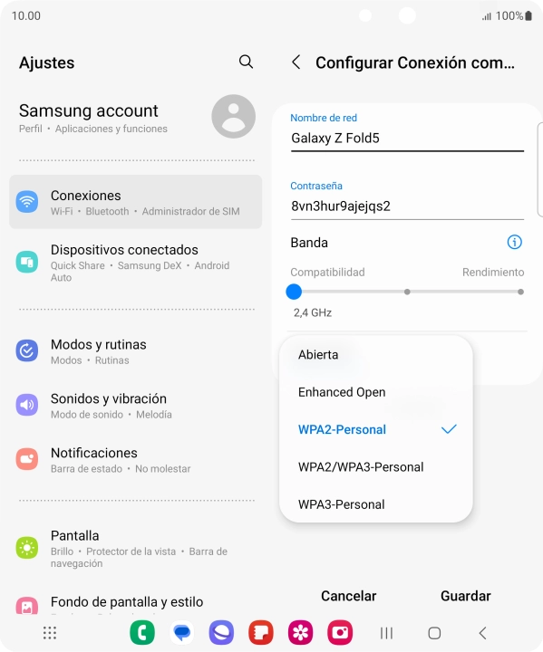 Pulsa WPA3-Personal para proteger la conexión wifi con una contraseña. Pulsa WPA3-Personal para proteger la conexión wifi con una contraseña.