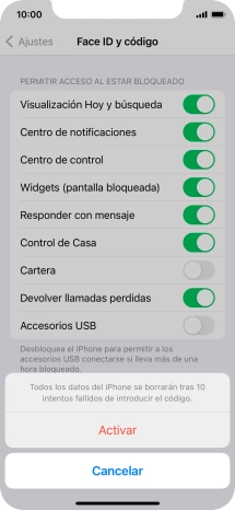Si activas la función, pulsa Activar. Si activas la función, pulsa Activar.