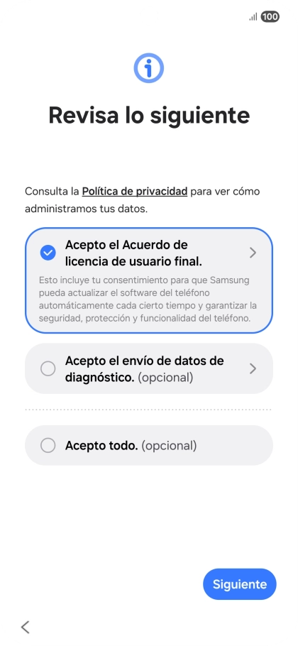 Pulsa Siguiente.