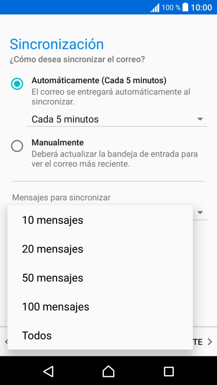 Pulsa el ajuste deseado. Pulsa el ajuste deseado.