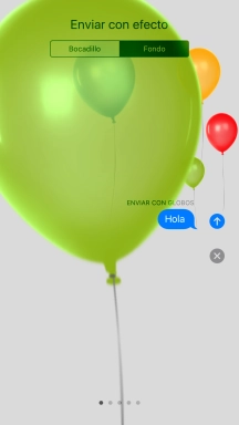 Pulsa el icono de envío cuando hayas seleccionado el efecto deseado para el iMessage. Pulsa el icono de envío cuando hayas seleccionado el efecto deseado para el iMessage.
