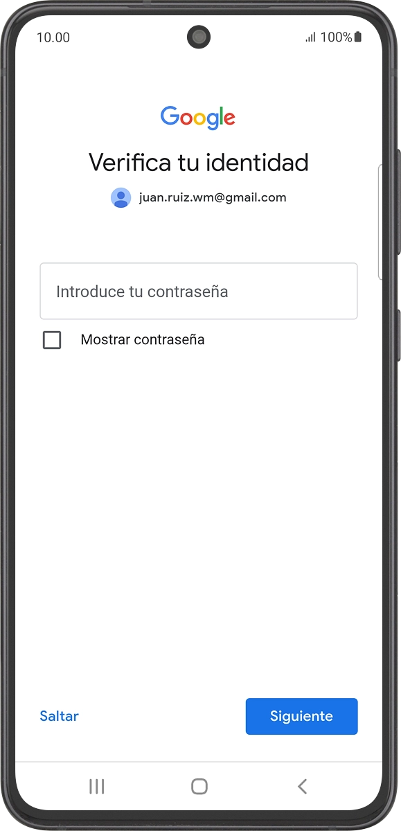 En el teléfono: Pulsa Introduce tu contraseña.