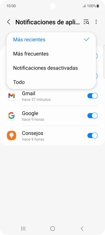 Pulsa el ajuste deseado. Pulsa el ajuste deseado.