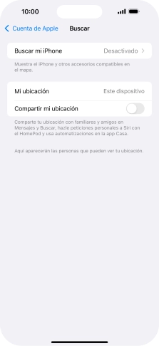 Pulsa Buscar mi iPhone. Pulsa Buscar mi iPhone.