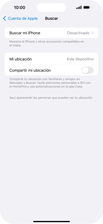 Pulsa Buscar mi iPhone. Pulsa Buscar mi iPhone.
