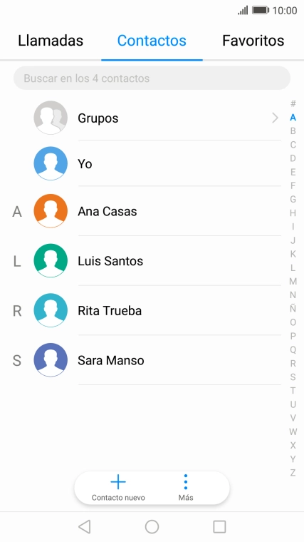 Pulsa Contacto nuevo. Pulsa Contacto nuevo.