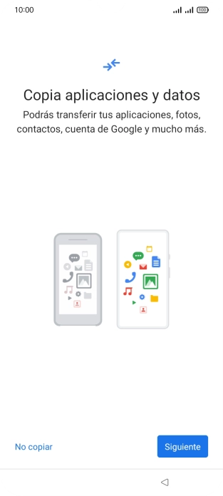 Puedes transferir el contenido de otro teléfono cuando activas tu teléfono por primera vez y cuando lo has restablecido. Cuando aparezca en la pantalla del teléfono esta imagen, ya está listo para la transmisión del contenido del otro teléfono. Puedes transferir el contenido de otro teléfono cuando activas tu teléfono por primera vez y cuando lo has restablecido. Cuando aparezca en la pantalla del teléfono esta imagen, ya está listo para la transmisión del contenido del otro teléfono.