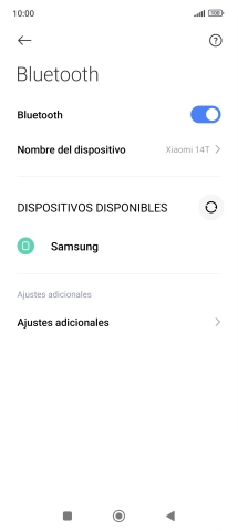 Pulsa el dispositivo Bluetooth deseado y sigue las indicaciones de la pantalla para vincular el dispositivo al teléfono. Pulsa el dispositivo Bluetooth deseado y sigue las indicaciones de la pantalla para vincular el dispositivo al teléfono.