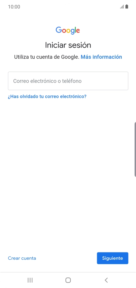 Si no tienes una cuenta de Google, pulsa Crear cuenta y sigue las indicaciones de la pantalla para ver cómo crear una cuenta nueva. Si no tienes una cuenta de Google, pulsa Crear cuenta y sigue las indicaciones de la pantalla para ver cómo crear una cuenta nueva.