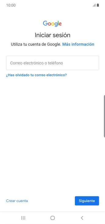 Si no tienes una cuenta de Google, pulsa Crear cuenta y sigue las indicaciones de la pantalla para ver cómo crear una cuenta nueva. Si no tienes una cuenta de Google, pulsa Crear cuenta y sigue las indicaciones de la pantalla para ver cómo crear una cuenta nueva.