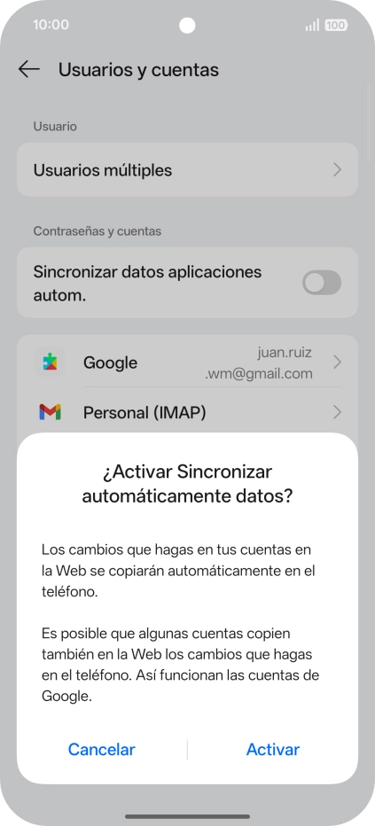 Si activas la función, pulsa Activar. Si activas la función, pulsa Activar.