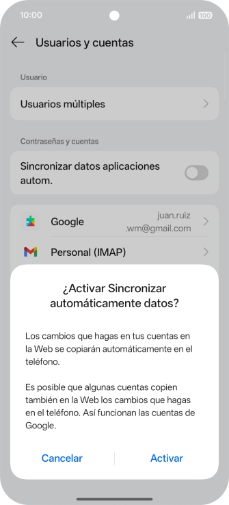 Si activas la función, pulsa Activar. Si activas la función, pulsa Activar.